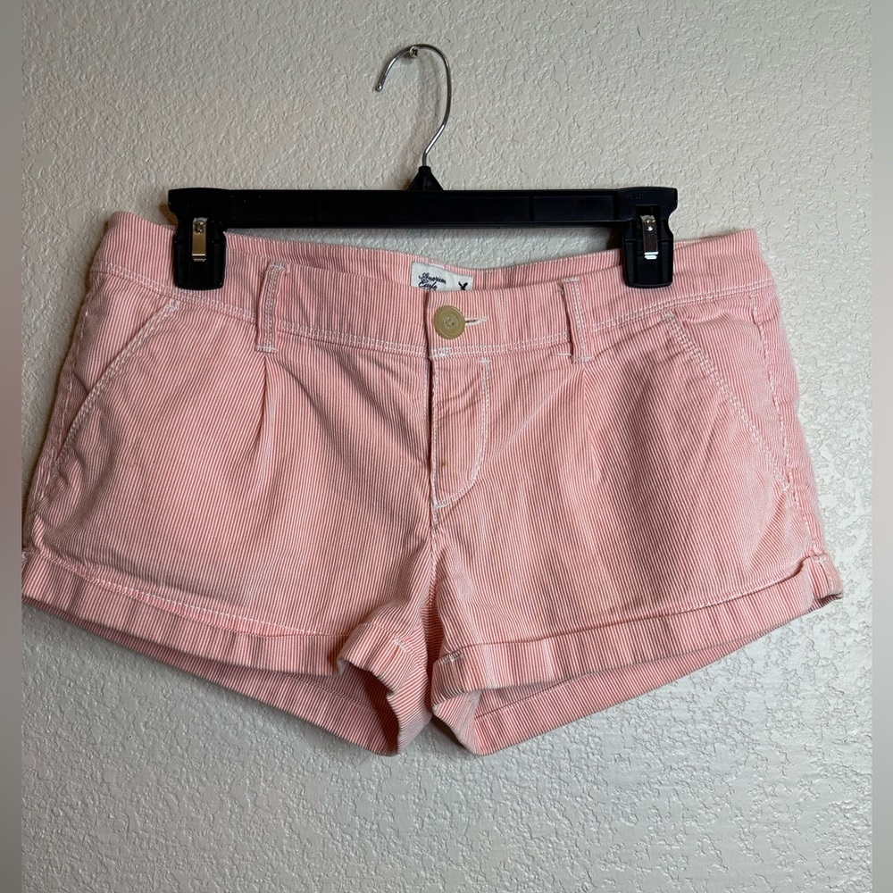 American Eagle red and white stripesWomen's Shorts JB004